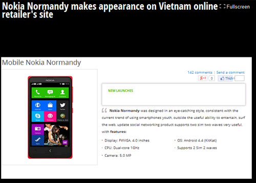 Nokia Normandy chưa công bố đã xuất hiện tại Việt Nam 