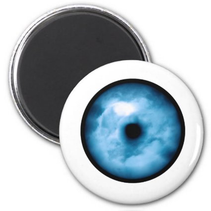 Light Blue cloudy eye graphic 2 Inch Round Magnet