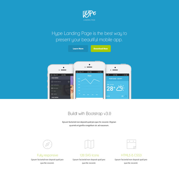 Hype Landing Page PSD FREE