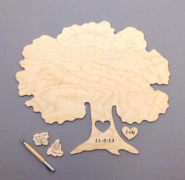 Custom 140 piece TREE Puzzle Wedding Guest Book Alternative by BELLA PUZZLES