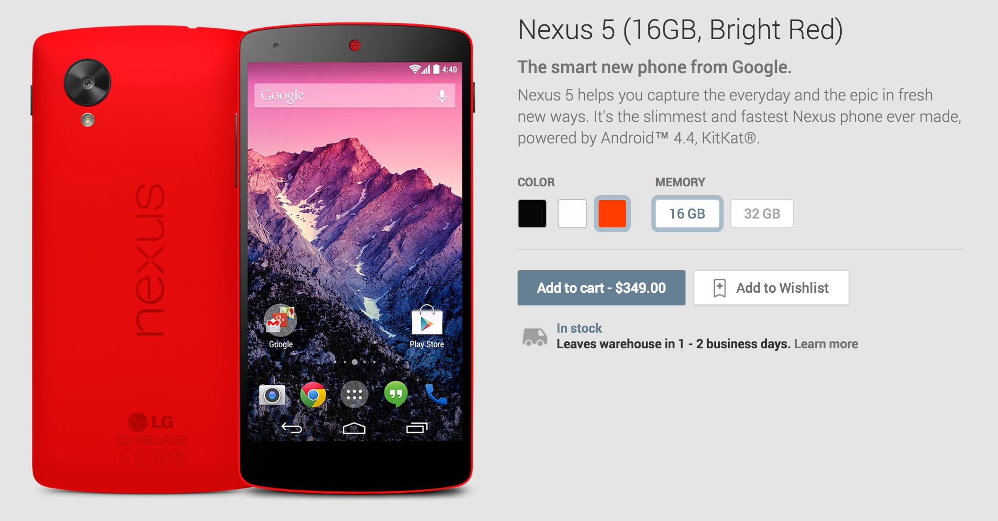 Screen Shot 2014 02 04 at 11.00.34 AM Red Nexus 5 now available from Google Play: 16GB for $349 and 32GB for $399