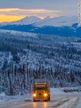 The Dalton Highway, aka the Haul Road, is the supply route for the Prudhoe Bay oil fields to the north. Open to passenger vehicles, but clearly the domain of the big rigs, this road is only for the intrepid, well-prepared traveler. The 414-mile "highway" crosses the Yukon River, Arctic Circle and Brooks Range and passes through only two towns: Coldfoot (pop. 13) and Wiseman (pop. 22).