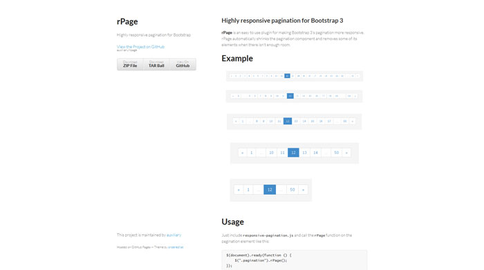 Highly responsive pagination for Bootstrap 3