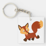 Cute Happy Cartoon Fox Acrylic Keychain