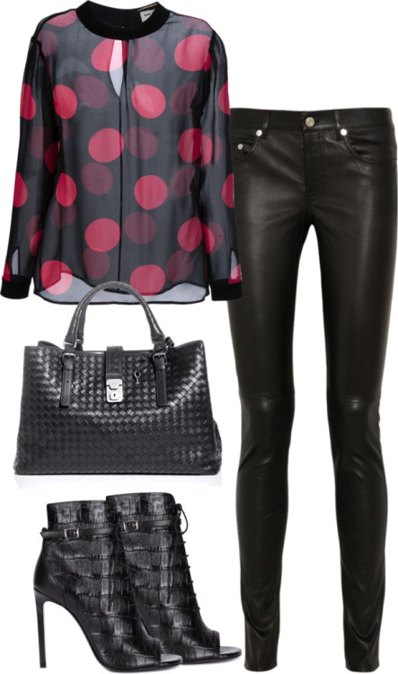 Untitled #1538 by officialnat featuring a leather outfit