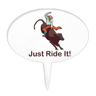 Just Ride It Cowboy and Bull Cake Topper