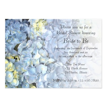Blue Hydrangea Bridal Shower Invitation