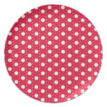 Red Polka Dot Pattern Party Plates