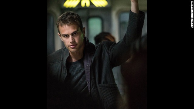 Tobias, or "Four" (Theo James), teaches the Dauntless newcomers the ropes, and has a particular soft spot for Tris.
