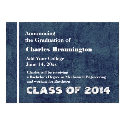 Blue White New Grad Announcement Any Year G200J
