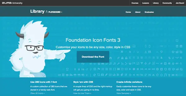 Foundation Icon Fonts 3 (280+ icons)