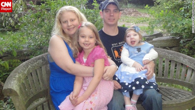 Linzey and her husband, Brian, live in Wallingford, Pennsylvania, with their two daughters, Elyse, right, and Anabelle, left. Anabelle, who is 3, was born with the neurological disorders lissencephaly and microcephaly.