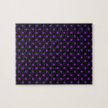 Black and Purple Polka Dot Jigsaw Puzzles