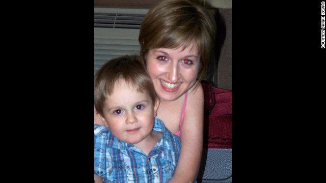 Kovac with her son in Omaha, Nebraska, in 2012. She says her own struggle has helped her teach her children resilience. 