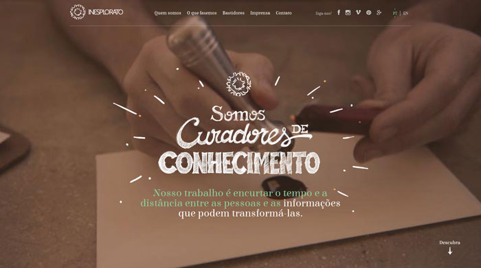 inesplorato.com.br site design