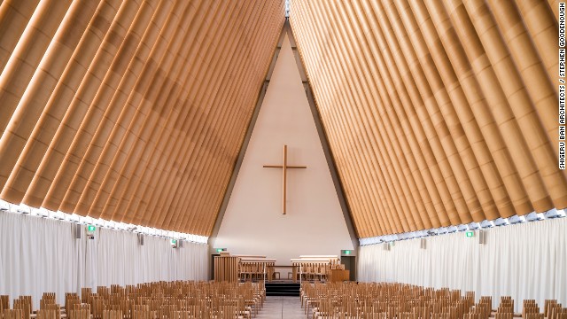 When disaster strikes, Japanese architect Shigeru Ban springs to action. Over the past two decades he has used recyclable materials to craft structures in disaster zones. Among them is this "Cardboard Cathedral" in Christchurch, New Zealand.