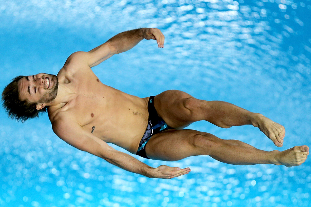 Maicol Verzotto of Italy dives in the Men's 10m Platform semi final