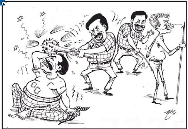 The difference between Anura Kumara's sledge hammer strike and the strike of branch of a small tree (Friday's cartoon)