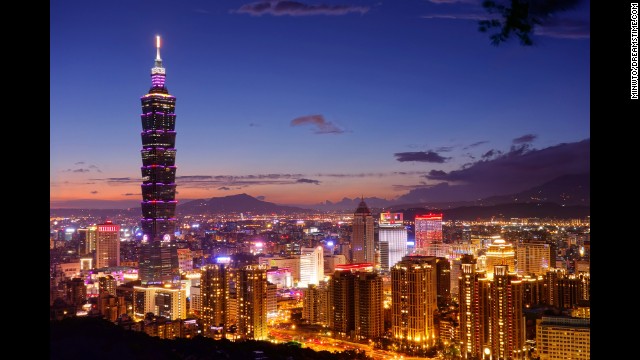Take in views of the city's parks, temples and skyscrapers from the 89th-floor observatory at Taipei 101 in Taiwan.