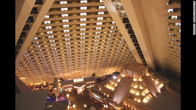 Elevators at the Luxor hotel in Las Vegas travel at a sharp 39-degree angle.