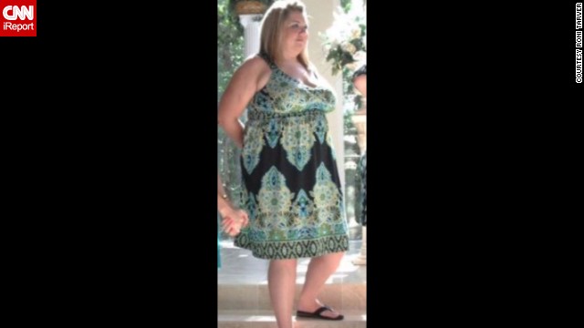 June 2012: Photos like this one from a wedding were a wake-up call for Tarver. "I couldn't believe how big I was from the side ... I was so uncomfortable throughout the ceremony because of how big I was compared to the other bridesmaids in the wedding party. I had specifically chosen that style of dress to hide my stomach." 
