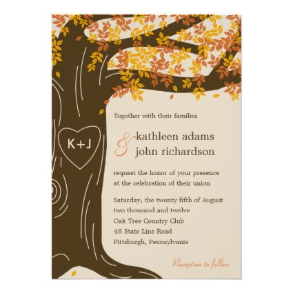 Oak Tree Fall Wedding Invitation