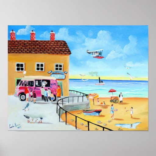 'fun In The Sun' summer beach painting Poster