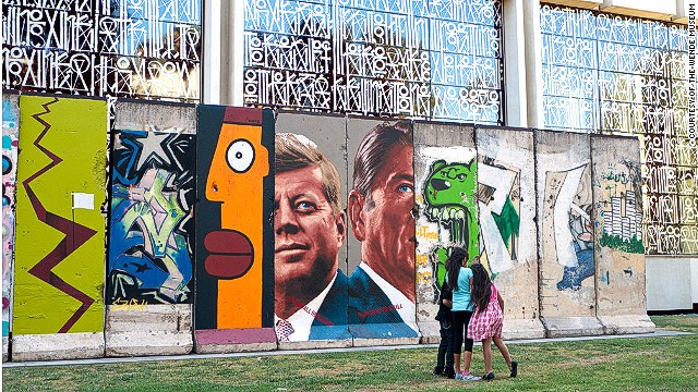 A 25-ton, 10-segment section of the Wall stands in front of the Variety Building on Wilshire Boulevard in Los Angeles. It's the longest stretch of Berlin Wall in the United States.