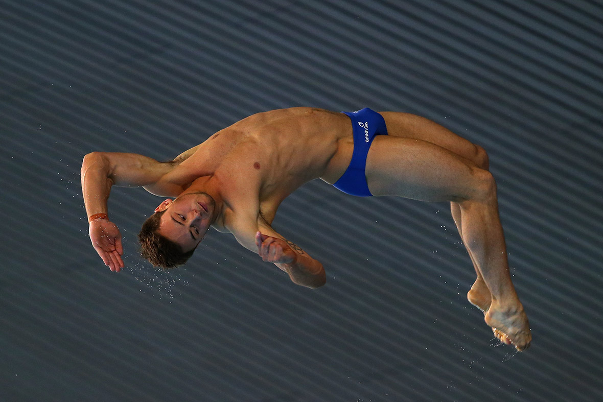 Tom Daley of Great Britain competes in the Men's 10m Platform Final on day three of the FINA/NVC Diving World Series at the London Aquatics Centre