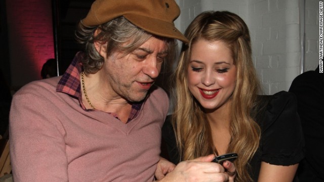 Model and TV personality Peaches Geldof, seen here with her father, Bob Geldof, an Irish musician and Live Aid organizer, has died, according to a statement from her father on Monday, April 7.