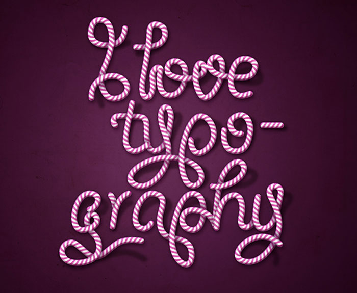 How to Create Candy Cane Typography with Photoshop and Illustrator