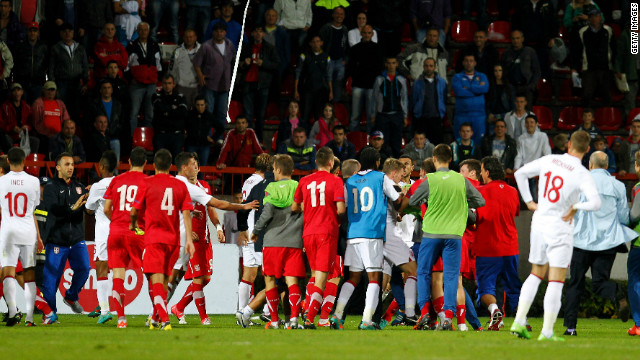 England midfielder Danny Rose claims he was subjected to monkey chants before, during and after the second-leg of their Under-21 Euro 2013 playoff match against Serbia on Tuesday, and had stones thrown at him by the crowd in Krusevac. Fans also ran on to the pitch and scuffles broke out after a 1-0 win secured England qualification for Euro 2013.