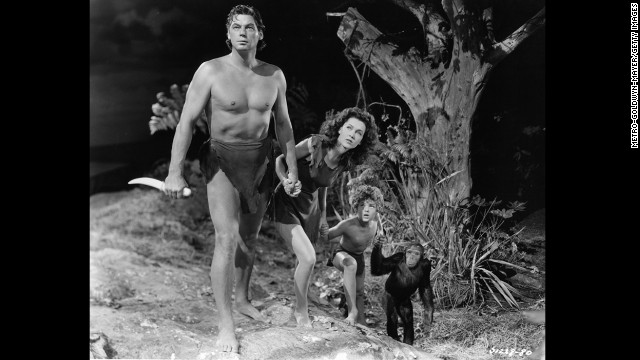 Before he became one of the best-known actors to play Tarzan, Johnny Weissmuller (left, with Maureen O'Sullivan and Johnny Sheffield) was a champion swimmer. He won five Olympic gold medals for swimming and a bronze for water polo in the 1924 and 1928 Games. 