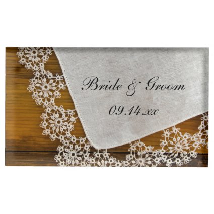 Country Lace Wedding Table Card Holder
