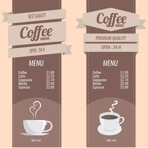 Coffee-menus-set