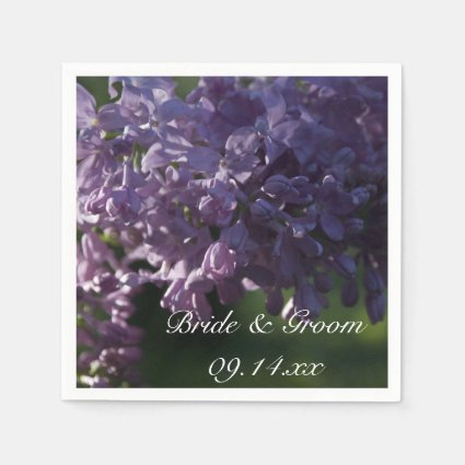 Purple Lilac Wedding Paper Napkins