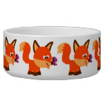 Cute Cartoon Fox And Butterfly Pet Bowl