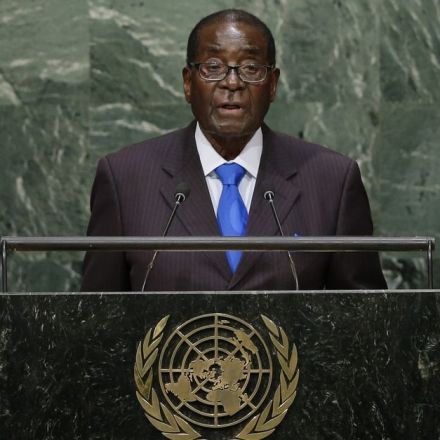 Zimbabwe President Robert Mugabe shouts 'We are not gays' during UN address