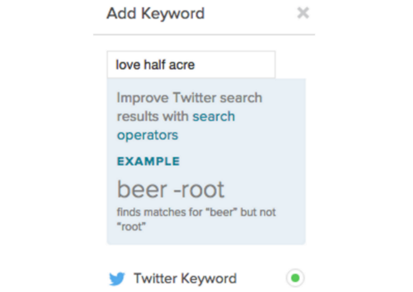 add twitter keyword in sprout social