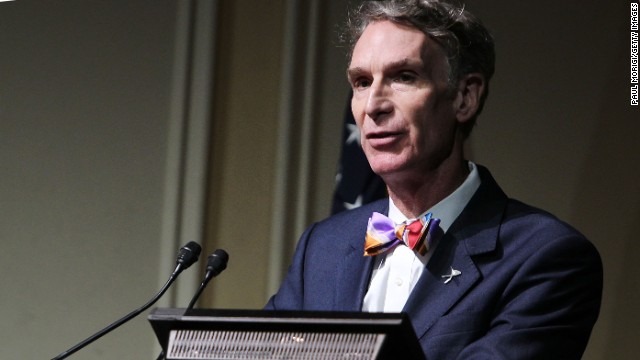 The "Science Guy" will deliver a commencement address at University of Massachusetts-Lowell on May 17. Here, he speaks at a celebration for Carl Sagan in 2013.