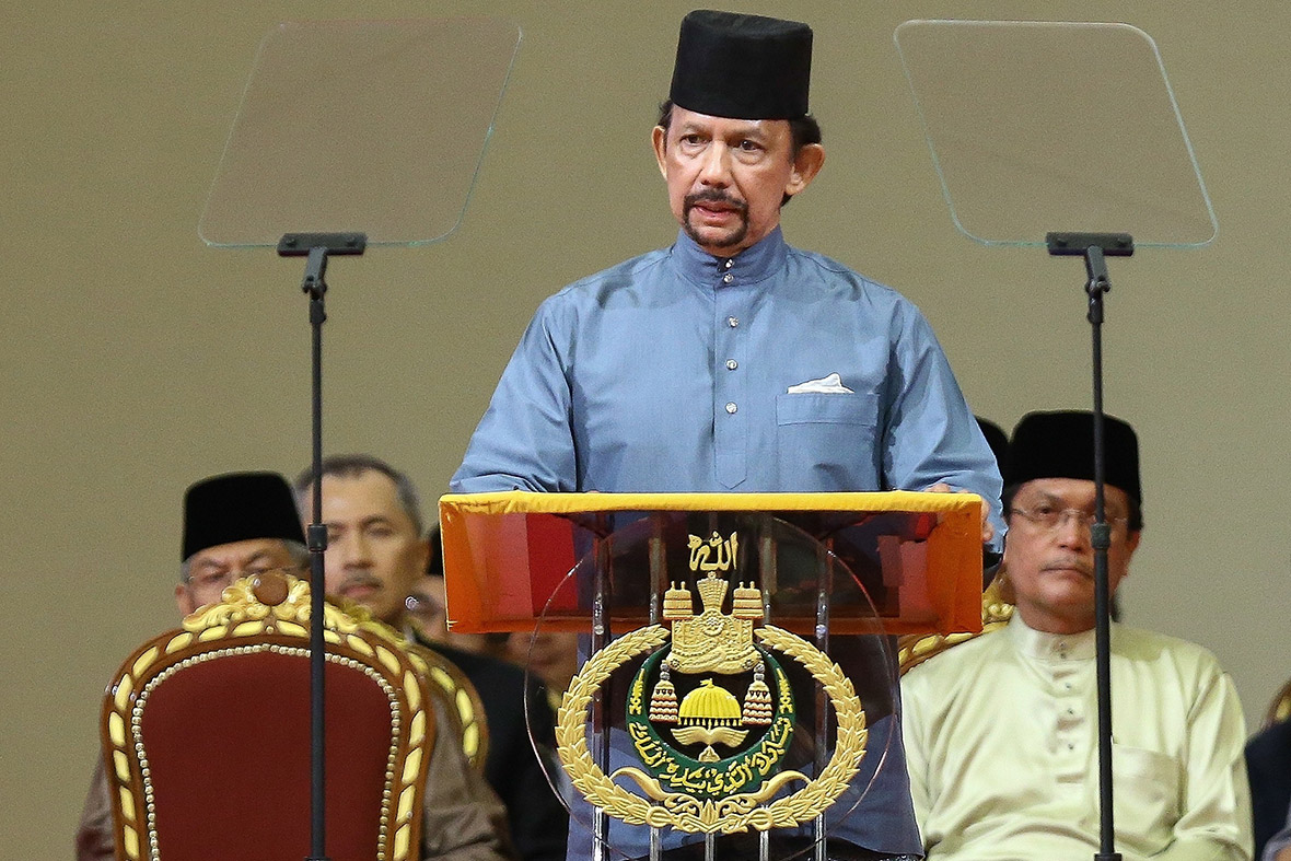 April 30, 2014: Brunei's Sultan Hassanal Bolkiah delivers a speech to mark the implementation of Sharia Law, a controversial new penal code featuring tough Islamic criminal punishments