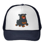 Cute Gamboling Cartoon Rottweiler Hat