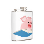 The Flying Book and Cartoon Pig Hip Flask