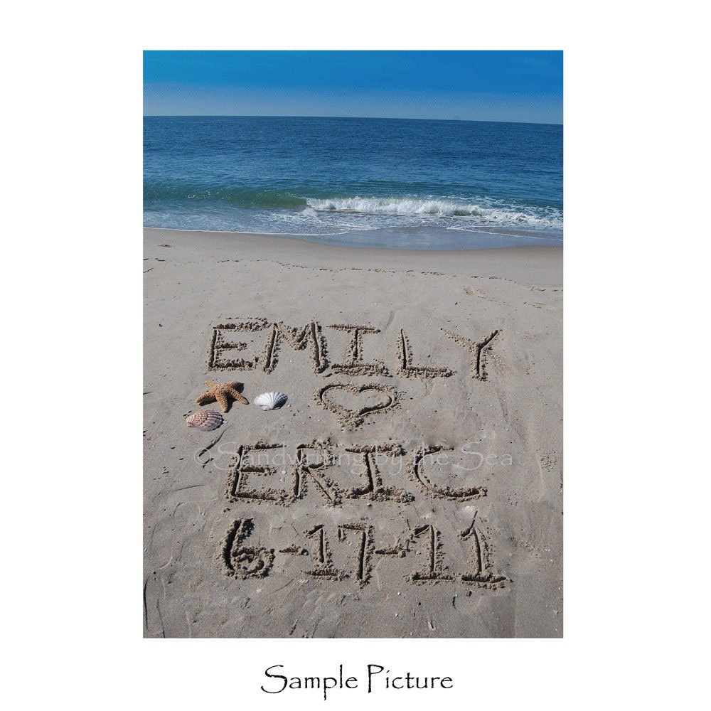 Beach Personalized Sand Writing 11x14- Your Message- Photograph