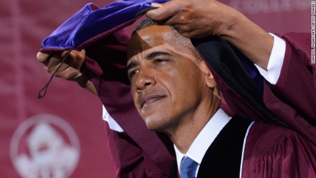 President Barack Obama, who majored in political science, received an honorary degree at Morehouse College on May 19, 2013, in Atlanta, Georgia. In his commencement speech, <a href='http://ift.tt/1ijb45p' target='_blank'>Obama told the graduating class</a>, "Just as Morehouse has taught you to expect more of yourselves, inspire those who look up to you to expect more of themselves."