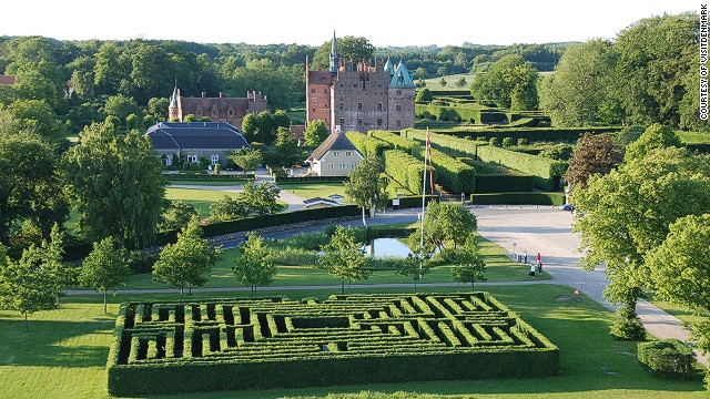 Beautiful from the outside, frustrating on the inside. Among the gardens at Denmark's Egeskov Castle are four hedge mazes.