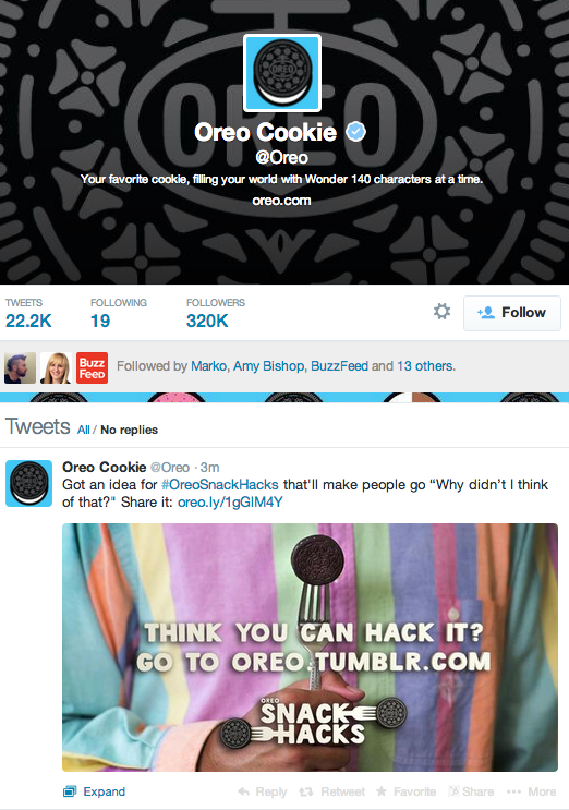5 Ways Brands Get Noticed On Social Media image oreo2 brand twitter