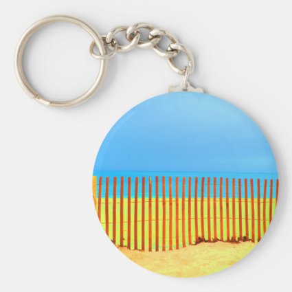orange fence yellow beach blue sky florida keychain