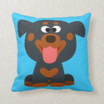Cute Cartoon Baby Rottweiler Mojo Throw Pillow