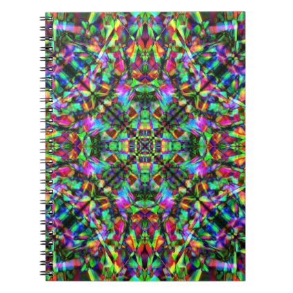 Green and Rainbow Mandala Pattern Notebook
